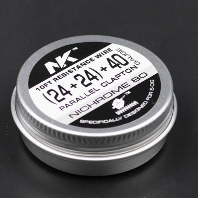 China NK Nichrome80 Coil 24ga Two Heater Plug & Play Core Fused Parallel Dual Clapton 10ft Wire For RDA RTA for sale