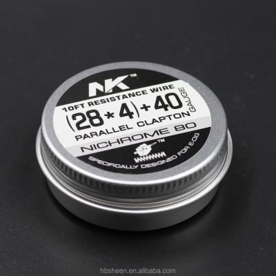 China New Nichrome 80 28ga 40ga Resistance Wire Plug & Play Quadruple Heater NK Wire Fused Clapton Coil Plug & Play Mod for sale