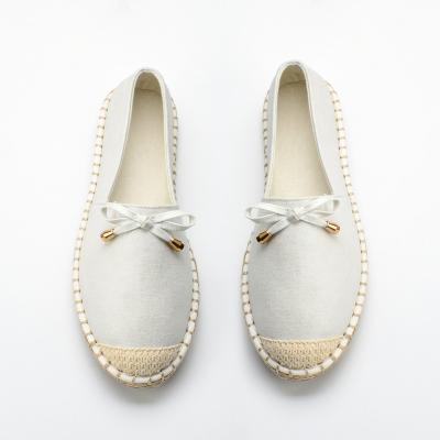 China Light Most Fashion Women Bow-knot Jute Comfy Luxury Espadrilles Flat Shoes for sale