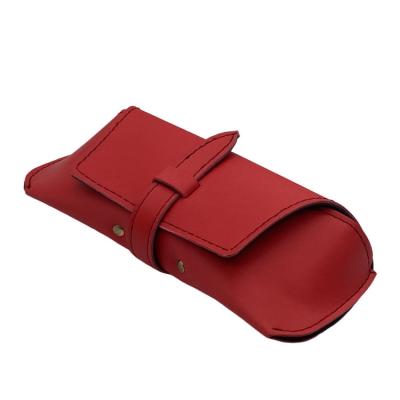 China Sunglasses Packing Custom Logo Sunglasses Case Luxury Ladies Eye Glasses Red Leather Glasses Wholesale Bag for sale