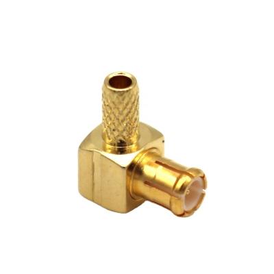 China RF MCX Connector Male Right Angle Crimp MCX Plug Connector For rg178 for sale