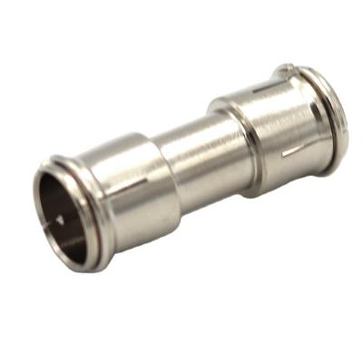 China F Type Male To Male Connector Coax RF Coaxial Cable Connector , JYF-34A Nickel Plated for sale