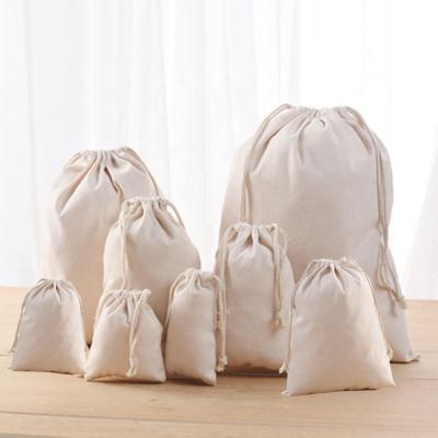 China Eco-Friendly Gift Fashionable Custom Dust Bags Promotion Organic Muslin Cotton Pouch Recycle Canvas Drawstring Bag for sale