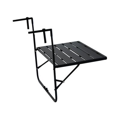 China Modern balcony railing wrought iron hanging table household hanging table foldable outdoor small table leisure for sale