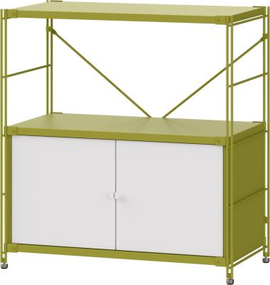 China Classic Lemon Green Color Metal Storage Rack Metal Rack Space Clothing Storage Shelf for sale