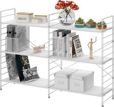 China Corrosion Protection Household White Powder Coated 2 Layers Steel Wire Shelf Storage For Shop Or Store for sale