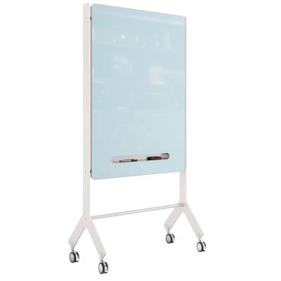 China Luxury Aluminum White Board Magnetic Desk Board Movable Stand with Wheels Stand Magnetic Whiteboard Sliding White Board Holder for Classroom for sale