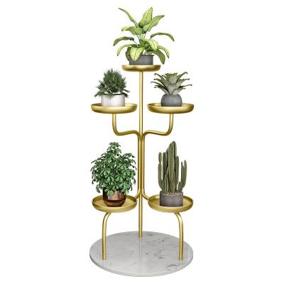 China Outdoor Multi-Layer Green Floor-Standing Potted Plant Decoration Iron Flower Rack Radish Flower Stand Living Room Balcony Modern Shelf for sale