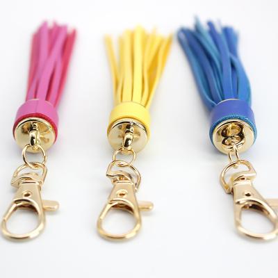 China Wholesale Eco-friendly PU Leather DIY Key Chain Leather Tassel Key Chain Bag Charms Accessories for sale