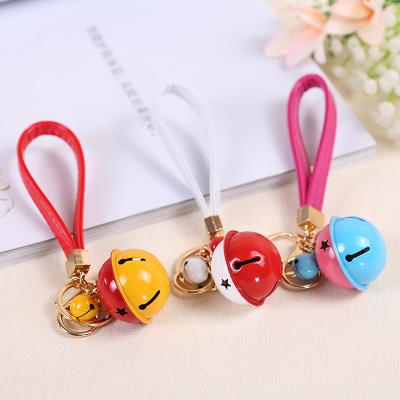 China Wholesale Creative Gift DIY Key Chain Souvenir Gifts Promotion Bell PU Rope Key Chain Leather Car Bag Pendant for sale