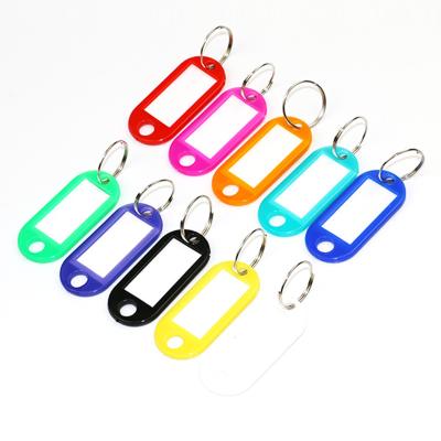 China Plastic Souvenir Gifts Promotion Mix Color Keychains Key Indicators ID Tag Name Tag With Ring For Baggage Keychain Key Split Rings for sale