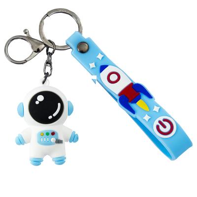 China Spaceman Astronaut PVC Cartoon Keychain Keychain Creative Cute Soft Rubber Pendant Gift Couple Eco-friendly Bag for sale