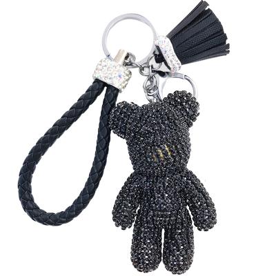 China Key Chain Dark Bear Bear Souvenir Gifts Promotion Fashion Cartoon Rhinestone Key Chain Bag Charm Pendant Gift for sale