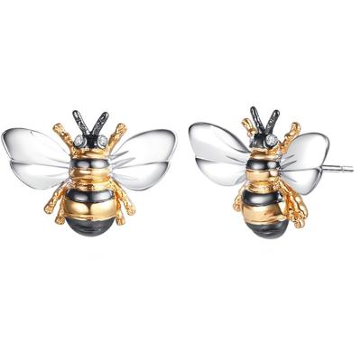 China New Creative Cartoon Cute Bee Shape Stud Earrings Lead Nickel Free Copper Plated Earrings For Women Girls for sale