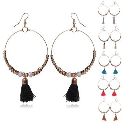 China BOHEMIA Tassel Zinc Alloy Earrings Exaggerated Pearl Earrings Russia Earrings for sale