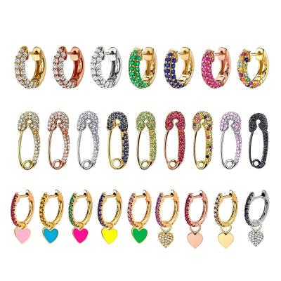 China Lead Free Rhinestone Heart Circle Earrings Ear Clip Nickel Free Women Cut On Earrings for sale