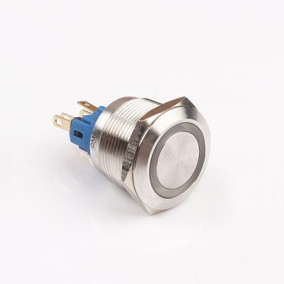 China 12v Surface Mount Double Pole Triple Push Button Mental Emergency Jet Switch Domed for sale