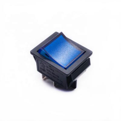 China Factory supply good quality 16a 250v KCD2 4 pin lit rocker switch on and off blue lighted for sale