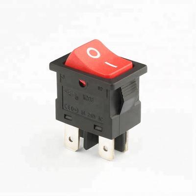 China Miniature DPST 6a 250v t85 55 panel dpst 4 pin on off rocker switch for sale