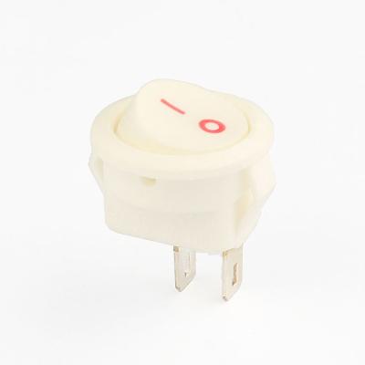 China White Palstic Round Mini 2 Pins On Off 24 Volt Rocker Switches for sale