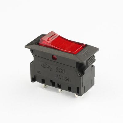 China Provides electrical switch and circubit protection to a single unit 5A 15A DC 50V CE Electrical Red Black UL Illuminated Overload Circuit Breaker Rocker Switch for sale