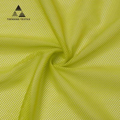 China Wrinkle Resistant High Stretch Garment Polyester Spandex Knitted Sustainable Mesh Fabric For Sport Tops for sale