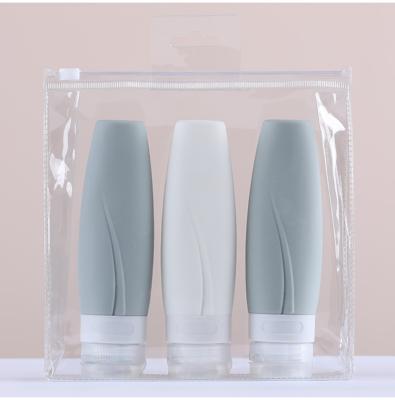 China ZhongDing 60ml 90ml PVC Silicone Girl Travel Kit Simple Flip It Bottle Emptying Kit Toiletry Tube Travel Bottle Set for sale