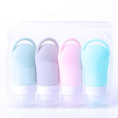 China ZhongDing Outdoor Hot Selling Travel Set 38ml 60ml 90ml Silicone Flip Top Cosmetic Toiletry Travel Bottle Set Senior Portable Travel Kit for sale