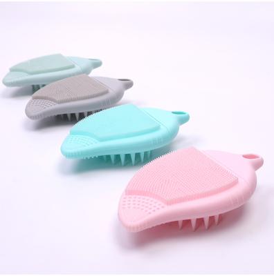 China Personal Care ZhongDing Dual Function Mango Shape Skin Care Shampoo Nose Face Cleaner Brush Silicone Face Remover Shampoo Deep Cleansing Brush for sale