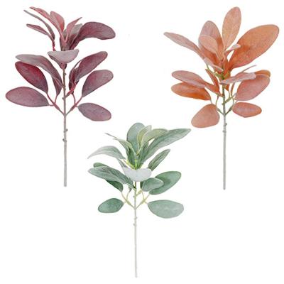 China New Arrival Plant Home Artificial Rabbit Ear Flocked Lambs Ear Greenery Leaves For DIY Home Weeding Decor for sale