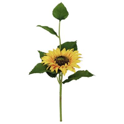 China Wedding Amazon Success Sunflowers Wholesale Artificial Silk Sunflower Long Stem For Home Weeding Decor for sale