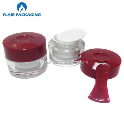 China Skin Care Creams New Acrylic Cream Packaging Jar With Spoon for sale