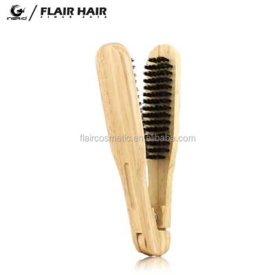 China Salon Handle Fancy Foldable Wooden Splint Straightening Hair Brush for sale