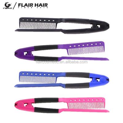 China Salon Bendable Hair Straightening Hair Straightener V Type Comb for sale