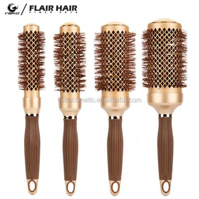 China Thermal Round Salon Round Ceramic Anti Static Hair Brush for sale