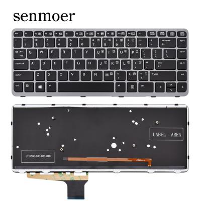 China Wireless Laptop Keyboard Supplier For HP Elitebook 1000 Folio 1040 G1 1040 G2 Backlit Silver Frame Keyboard for sale