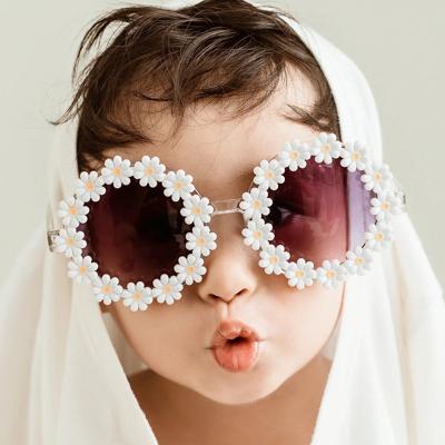 China Fashion Glasses 2023 New Cute Girl Boys Sunglasses Sun Flower Glasses For Children for sale