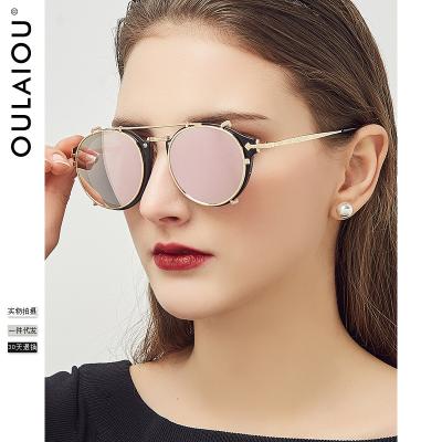 China Fashion Glass Personality Sunglasses Girls Metal Framed Euro American Sunglasses for sale