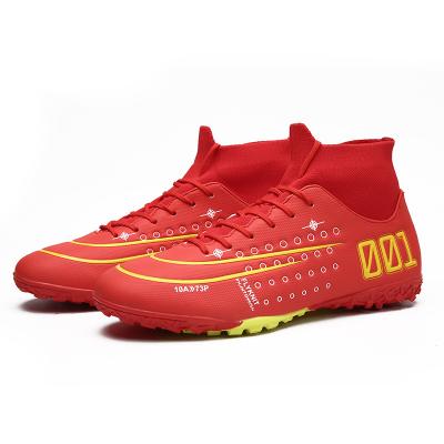 China Kid Football Sports Shoes Customized Flying Woven, Space Leather Soccer Shoes for sale