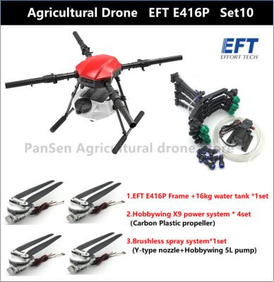 China One Key / NEW EFT E416P 16L 16kg Jet Drone Frame Kit Landing Agricultural Four-Axis Folding Quadcopter With Hobbywing X9 UAV Power System for sale