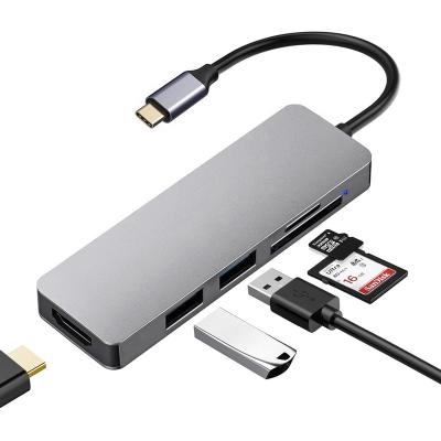 China LAPTOP LINK Customized DAWN 4K30Hz USB C 3.0 to USB3.0+USB2.0+PD+TF HUB for sale