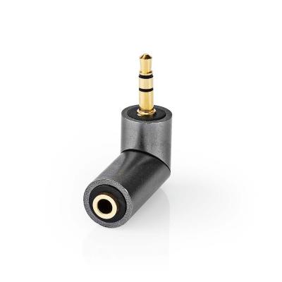 China LAPTOP DAWN TIE zinc alloy gold plated buck aux. Cord Connectors 3.5mm Stereo To 3.5mm Female Angled Connector for sale