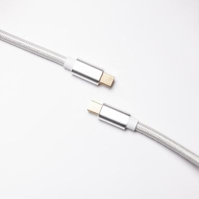 China Aluminum alloy+Cotton Fabric DAWN TIE Gold Plated Aluminum Housing USB 2.0 C Male to C Male Cable for sale