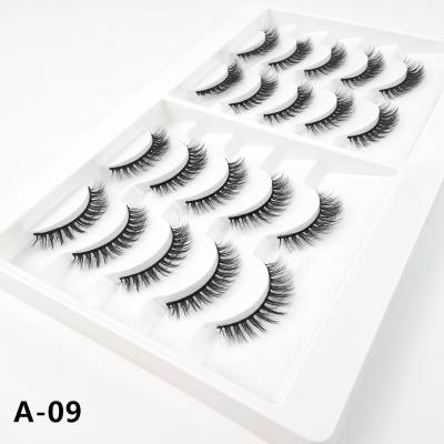 China Feather Double 3D Faux Russian Mink False Premium Synthetic Silk Eyelashes Wholesale Natural Volume Eyelashes Manufacturer for sale