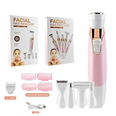 China Car Women's Shaver 5 in 1 Fully Washable Body Hair Removal Electric Eyebrow Shaping Pubic Trimmer for sale