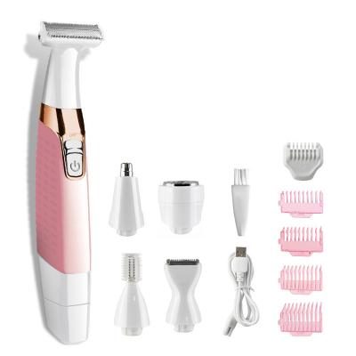 China Electric Hair Shaver Trimmer Car USB Eyebrow Nose Nose Hair Facial Body 5 in 1 Women Hair Removal Machine for sale