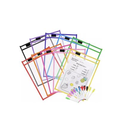 China PVC. PET Hot sales Children Writing Drawing Clear Reusable Dry Erase Pockets sheets CLA-123 for sale