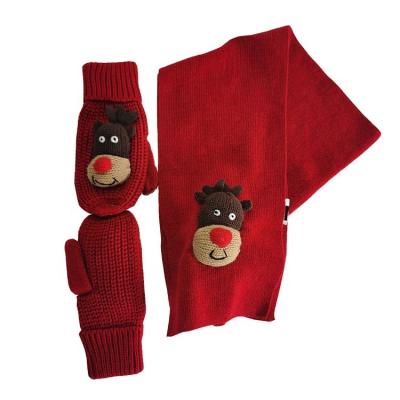 China Medium New Products Are Super Soft And Comfortable, All-match Cute Christmas Warm Knitted Thick Scarf Set for sale