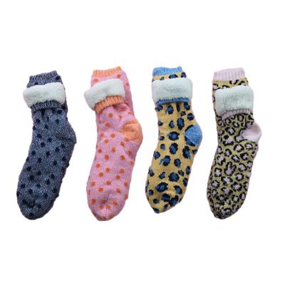 China High Quality Warm Socks Lady Knitting Socks Anti-skid Winter Slipper Socks for sale