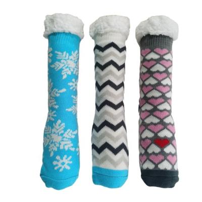 China 2022 Hot New Promotion Anti-slip Cute Ideas Knitted Slipper Socks For Women Winter Christmas Slipper Socks for sale